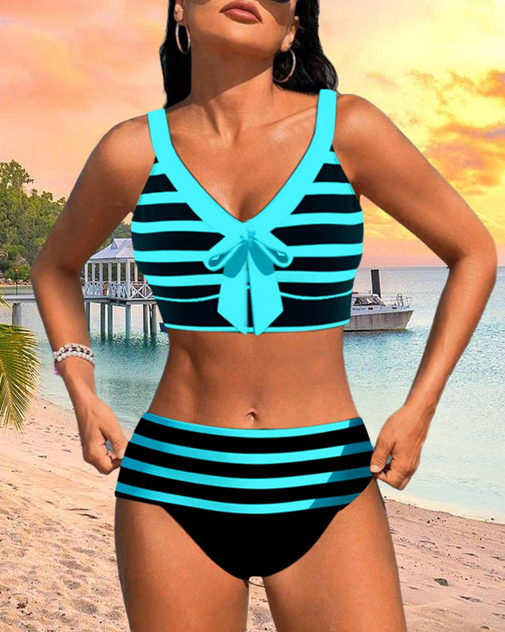 Lula® | Bikini cu dungi de talie înaltă